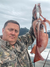 Winged Squid Jig White Glow Blue 15 OZ